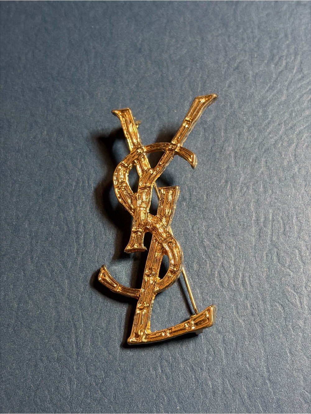 Gold Monogram Lapel Pin - YSL Style